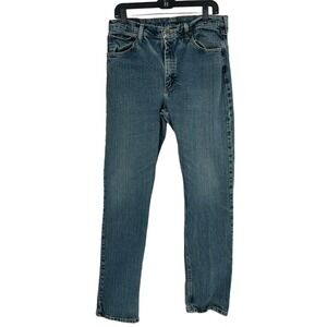 Wrangler Men's Size Blue Med Wash Regular Fit Straight Jeans Size 34x34 Flaw